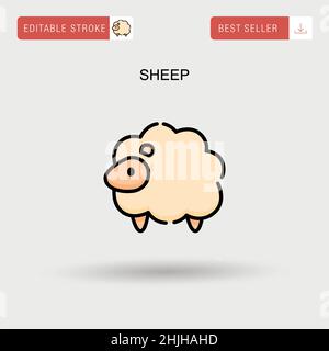 Sheep Simple vector icon. Stock Vector