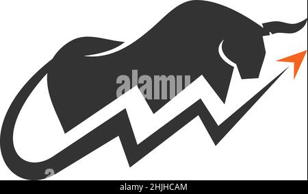 Trade Bull Business finance Icon Illustration Brand Identity Stock Vector