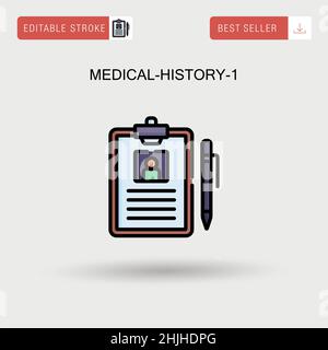 Medical-history-1 Simple vector icon. Stock Vector