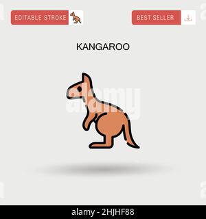 Kangaroo Simple vector icon. Stock Vector