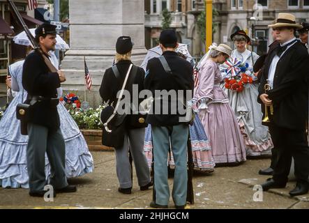 Civil War reenactment on Memorial Day 1995, Doylestown, Pennsylvania, USA Stock Photo