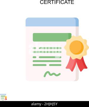 Certificate Simple vector icon. Illustration symbol design template for web mobile UI element. Stock Vector