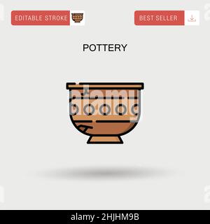 Pottery Simple vector icon. Stock Vector