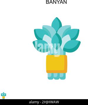 Banyan Simple vector icon. Illustration symbol design template for web mobile UI element. Stock Vector