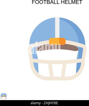 Football helmet Simple vector icon. Illustration symbol design template for web mobile UI element. Stock Vector