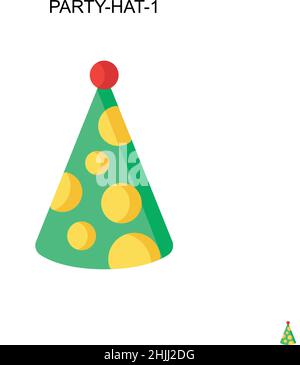 Party-hat-1 Simple vector icon. Illustration symbol design template for web mobile UI element. Stock Vector