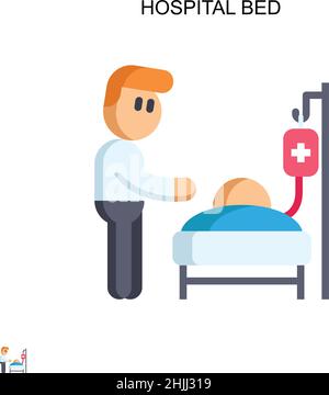 Hospital bed Simple vector icon. Illustration symbol design template for web mobile UI element. Stock Vector
