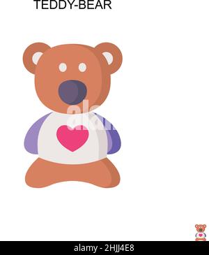 Teddy-bear Simple vector icon. Illustration symbol design template for web mobile UI element. Stock Vector