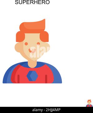 Superhero Simple vector icon. Illustration symbol design template for web mobile UI element. Stock Vector