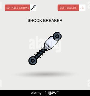 Shock breaker Simple vector icon. Stock Vector