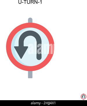 U-turn-1 Simple vector icon. Illustration symbol design template for web mobile UI element. Stock Vector