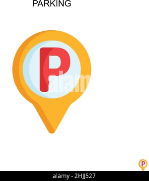 Parking Simple vector icon. Illustration symbol design template for web mobile UI element. Stock Vector