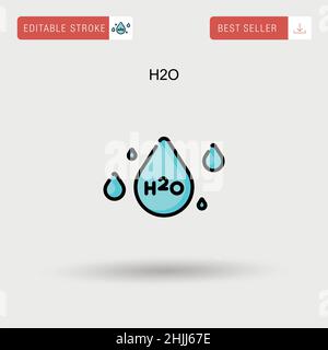 H2o Simple vector icon. Stock Vector