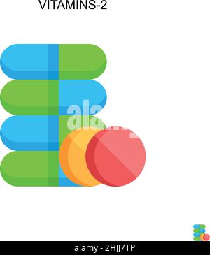 Vitamins-2 Simple vector icon. Illustration symbol design template for web mobile UI element. Stock Vector