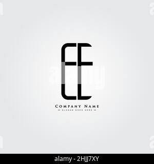 Initial Letter EE Logo - Simple Business Logo for Alphabet EE Stock Vector