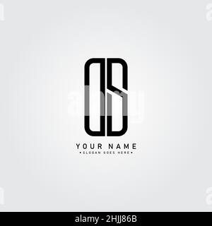 Minimal Business logo for Alphabet DS - Initial Letter D and S Logo Stock Vector