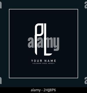 Initial Letter PL Logo - Simple Business Logo for Alphabet P and L Stock Vector