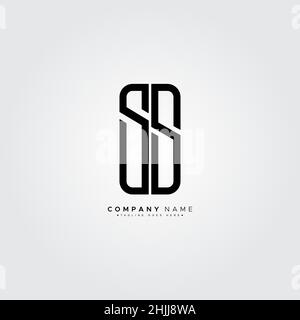 Minimal Business logo for Alphabet SS - Initial Letter SS Logo Stock Vector