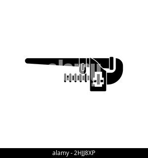 Expanding key icon on white backdrop. Outline simple vector illustration. Stock Vector
