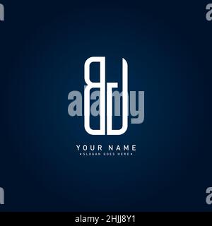 Simple Business Logo for Initial Letter BJ - Alphabet Logo Stock Vector