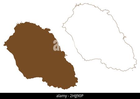 Graciosa island (Azores Archipelago, Portugal, Portuguese Republic) map vector illustration, scribble sketch Ilha da Branca map Stock Vector