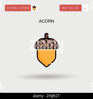 Acorn Simple vector icon. Stock Vector