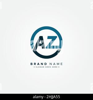 Simple Business Logo for Initial Letter AZ - Alphabet Logo Stock Vector