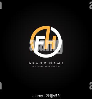 Initial Letter FH Logo - Simple Business Logo for Alphabet F and H Stock Vector