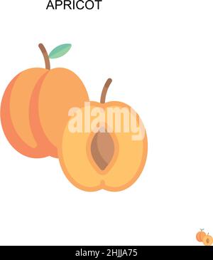 Apricot Simple vector icon. Illustration symbol design template for web mobile UI element. Stock Vector