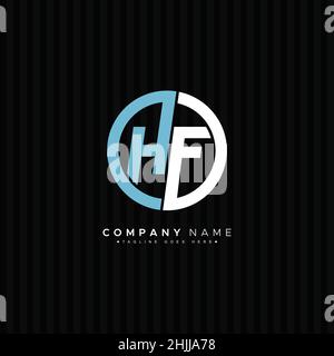 Simple Business Logo for Initial Letter HF - Alphabet Logo Stock Vector