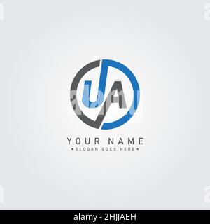 Initial Letter UA Logo - Simple Business Logo for Alphabet U and A Stock Vector