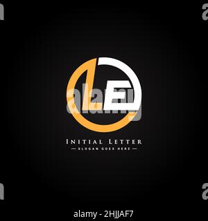 Simple Business Logo for Initial Letter LE - Alphabet Logo Stock Vector