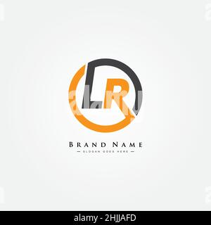 Initial Letter LR Logo - Simple Business Logo for Alphabet L and R Stock Vector