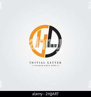 Initial Letter HL Logo - Simple Business Logo for Alphabet H and L Stock Vector