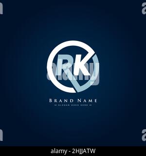 Minimal Business logo for Alphabet RK - Initial Letter R and K Logo Stock Vector