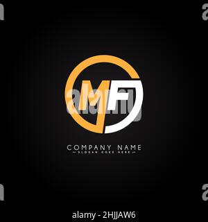 Initial Letter MF Logo - Minimal Business Logo for Alphabet M and F Stock Vector