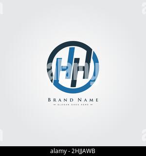 Initial Letter HH Logo - Minimal Business Logo for Alphabet HH Stock Vector