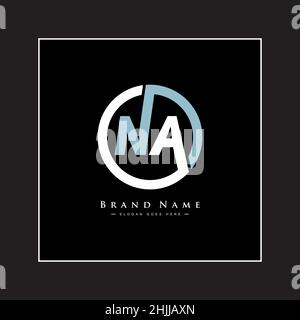 Initial Letter NA Logo - Simple Business Logo for Alphabet N and A Stock Vector