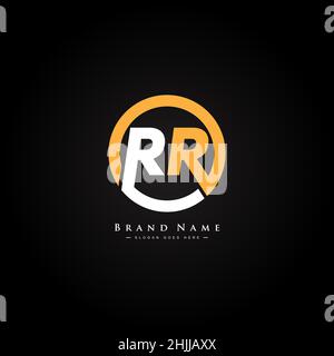 Simple Business Logo for Initial Letter RR - Alphabet Logo Stock Vector