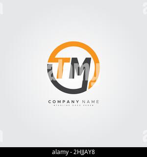 Initial Letter TM Logo - Simple Business Logo for Alphabet T and M Stock Vector