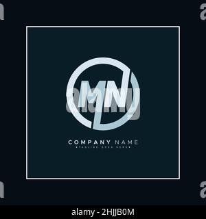 Initial Letter MN Logo - Simple Business Logo for Alphabet M and N Stock Vector