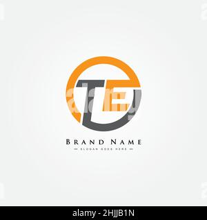 Initial Letter TE Logo - Simple Business Logo for Alphabet T and E Stock Vector