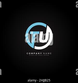 Initial Letter TU Logo - Minimal Business Logo for Alphabet T and U Stock Vector