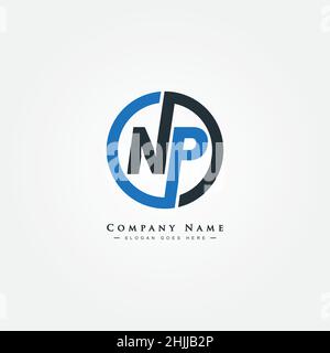 Simple Business Logo for Initial Letter NP - Alphabet Logo Stock Vector