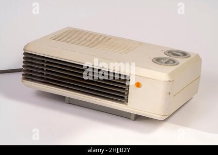 Electric fan heater cut out isolated on white background Stock Photo