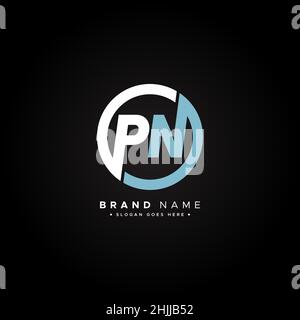 Initial Letter PN Logo - Simple Business Logo for Alphabet P and N Stock Vector