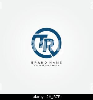 Simple Business Logo for Initial Letter TR - Alphabet Logo Stock Vector