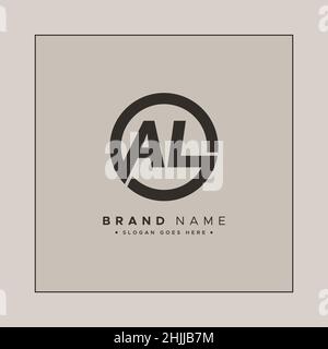 Initial Letter AL Logo - Simple Business Logo for Alphabet A and L Stock Vector