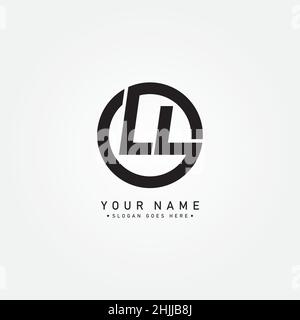 Initial Letter LL Logo - Simple Business Logo for Alphabet LL Stock Vector