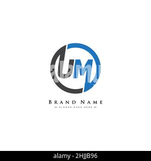 Initial Letter UM Logo - Minimal Business Logo for Alphabet U and M Stock Vector